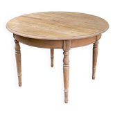 Table ronde extensible Louis Philippe XIXème rénovée en chêne massif 200cm