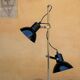 Lampadaire en métal noir avec 2 spots