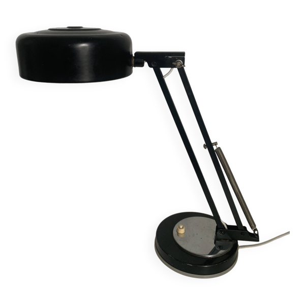Lampe vintage 1950 industrielle type Jumo noire bureau - 35 cm