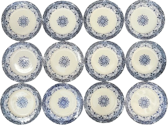 SET OF 12 PLATES - LOUIS XV SERVICE - MANUFACTURER JULES VIEILLARD