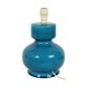 Italian Round Blue Ceramic Lamp Cracked 24cm