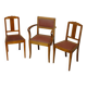 Sièges art déco assortis: 1 fauteuil bridge et 2 chaises