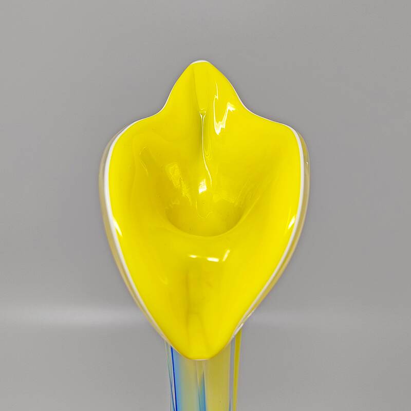 1960s Astonishing Jack in the Pulpit "Calla Lily" vase in Murano glass.