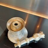 Bougeoir ottoman ciselé et fil d'argent