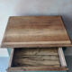 Small vintage side table in sage green patina and solid wood.