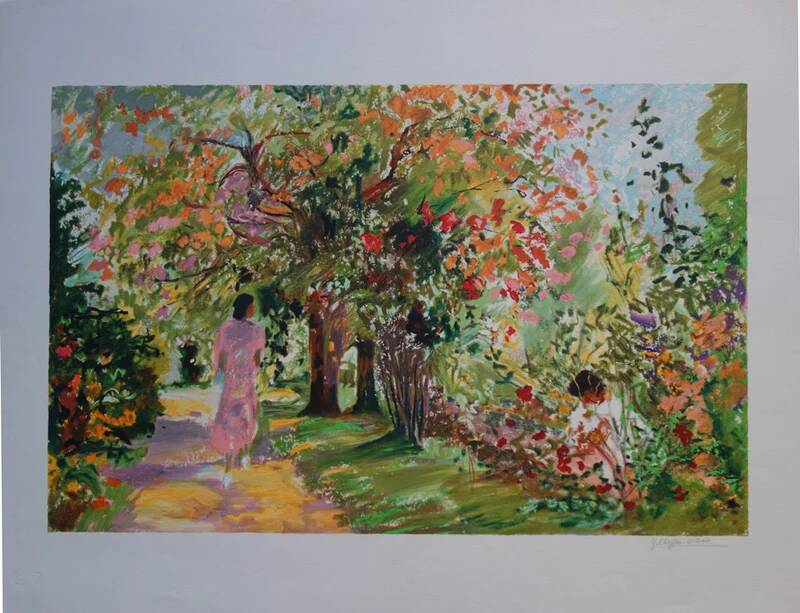 Yvonne Cheffer Delouis: The Garden in Spring, original signed lithograph