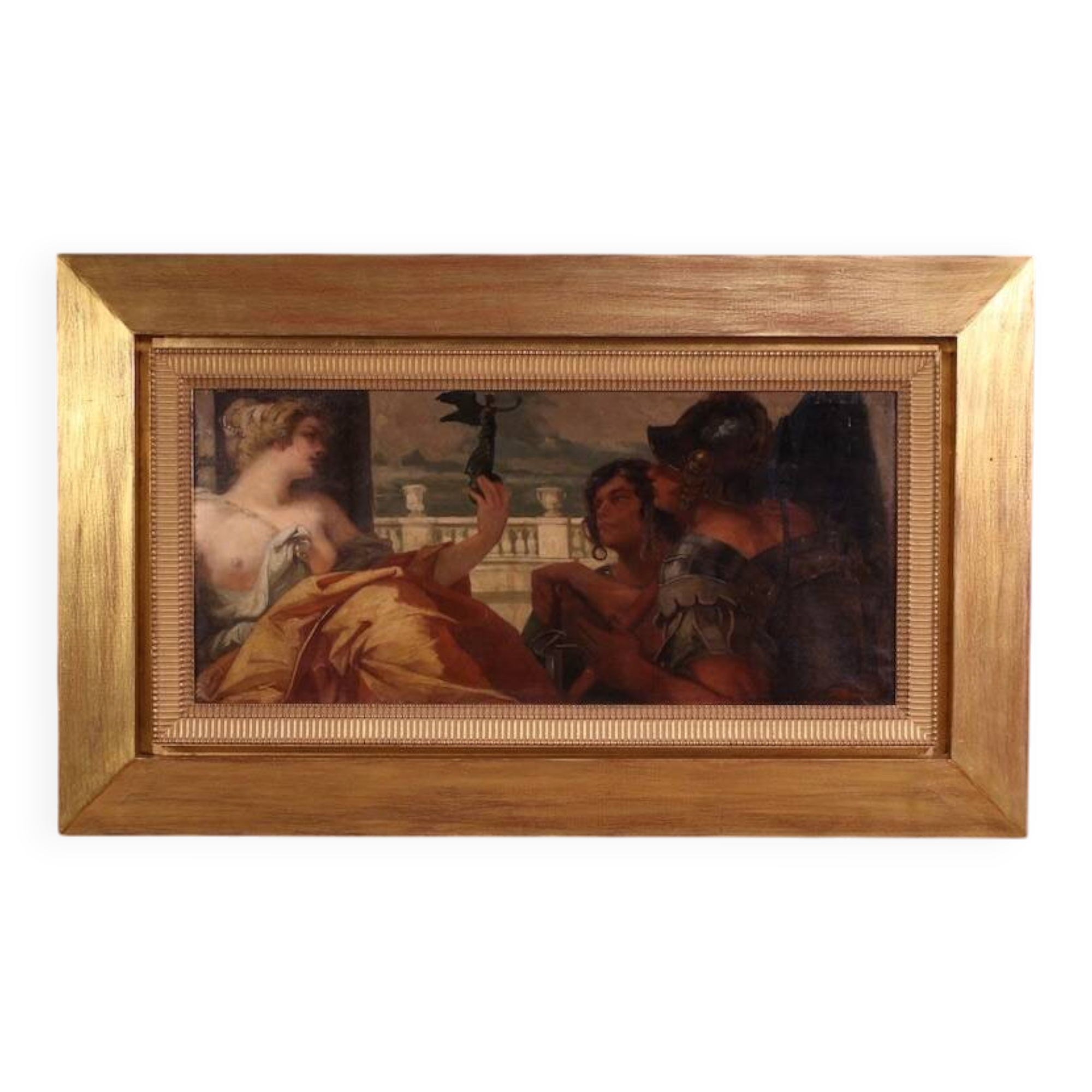 Painting signed Pompeo Massani, Allegory of Victory