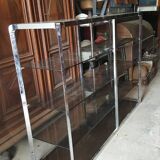 Large shelf chrome and smoked glass 1970