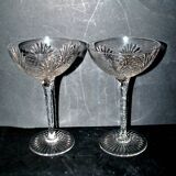 Lot de 2 coupes en cristal de saint-louis modèle odessa 6020 epoque 1900