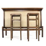 1970's home bar with 2 stools - vintage danish design mid century modern