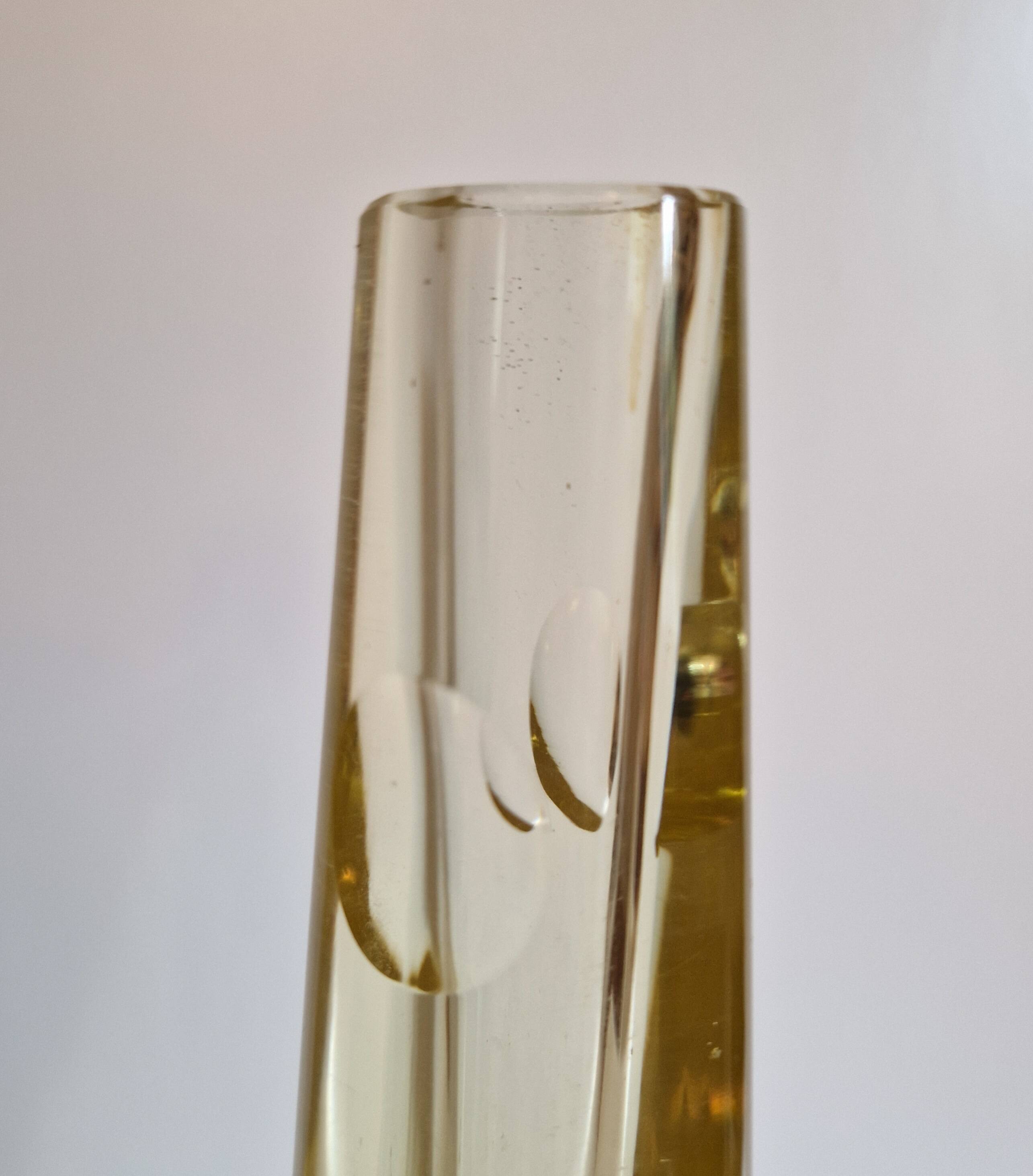 Bohemian soliflore vase, citrine glass