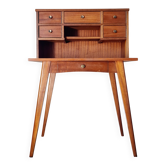 Scandinavian desk with tapered legs, vintage.