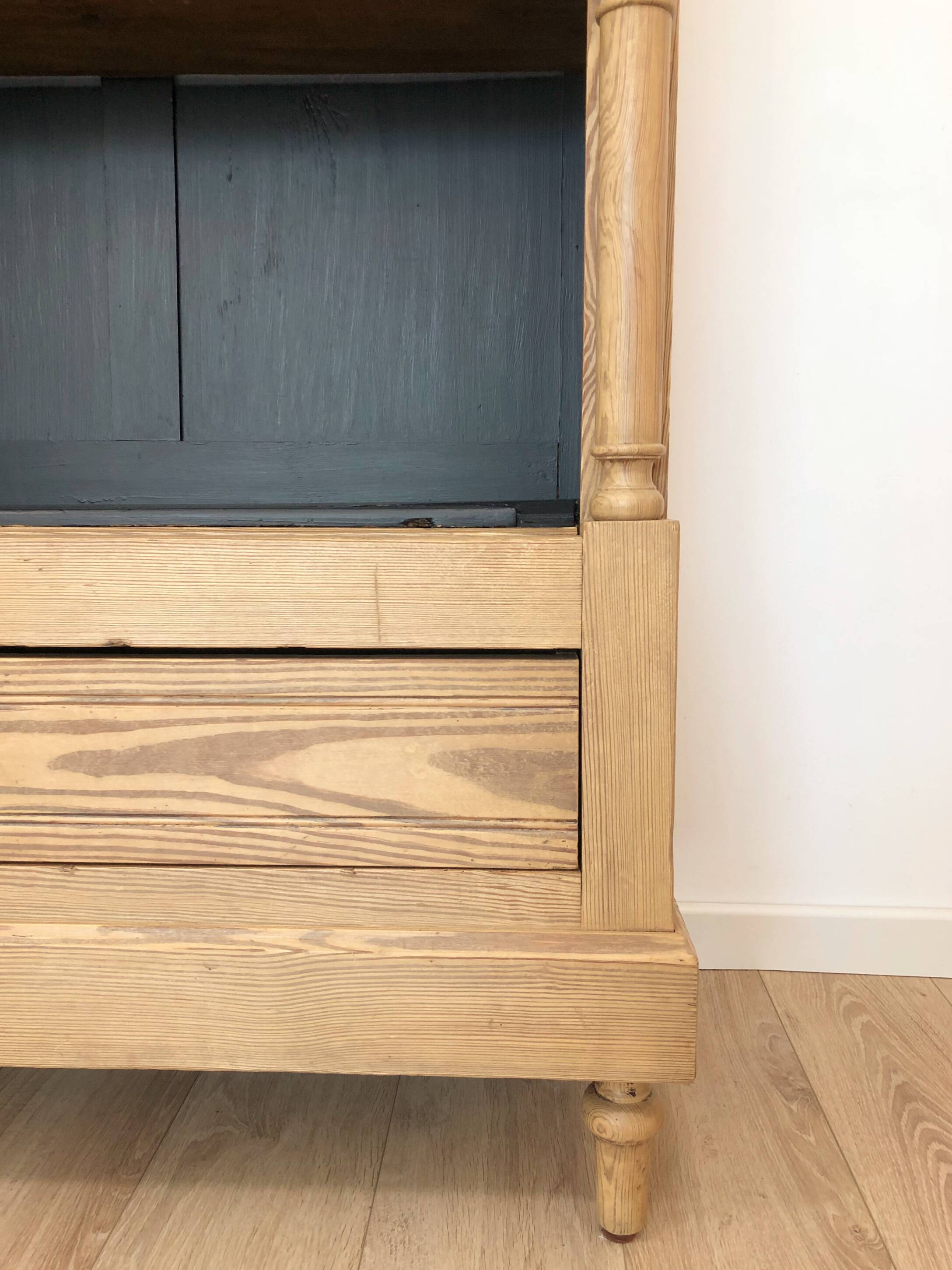Late 19th/early 20th century solid pine dresser & wine cellar