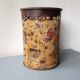 Basket a papier in metal painted, flowers and birds designs