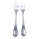 Pair of silver-plated cake forks, Christofle, Marly