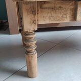 Raw wood coffee table in a country style