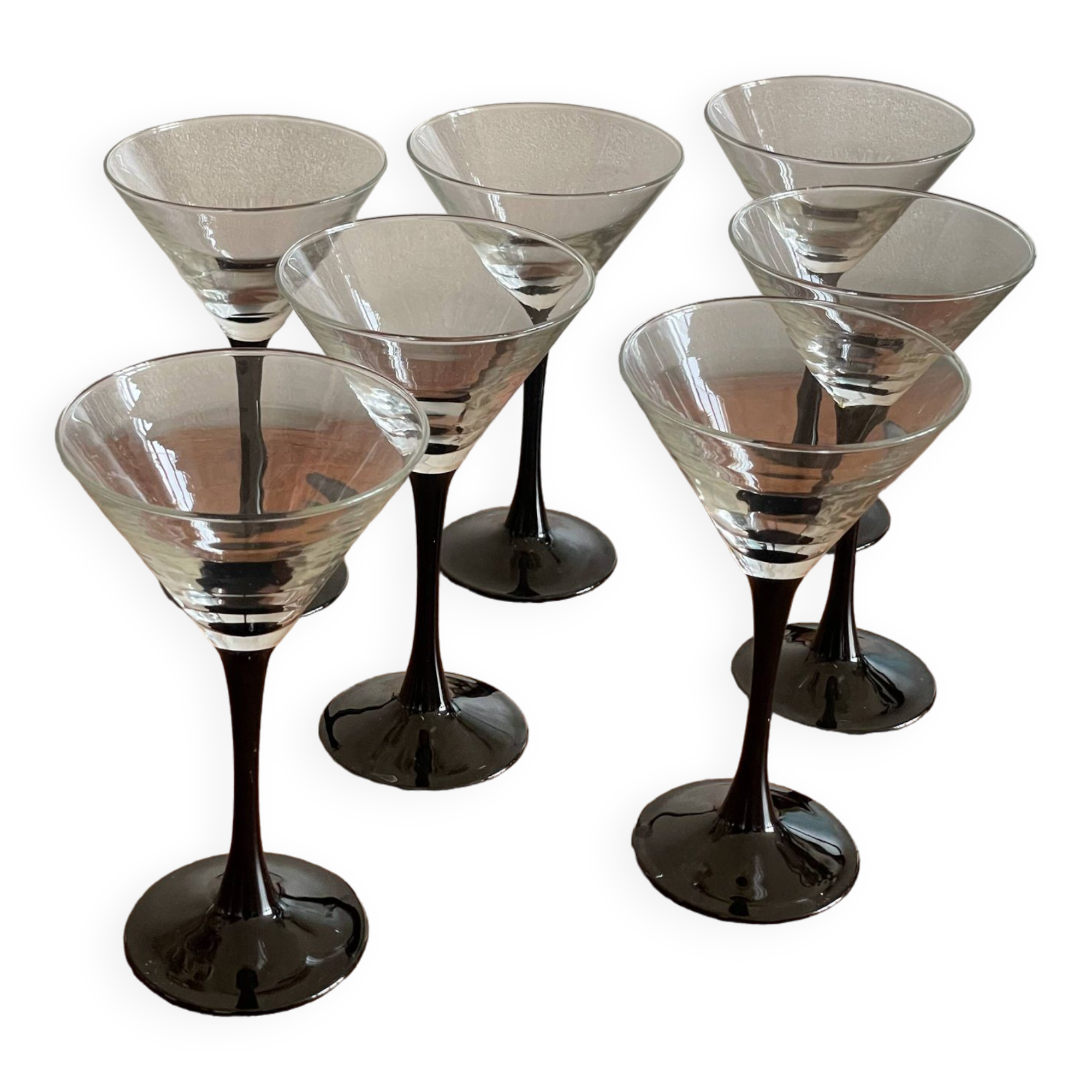 Luminarc black thin stem glasses