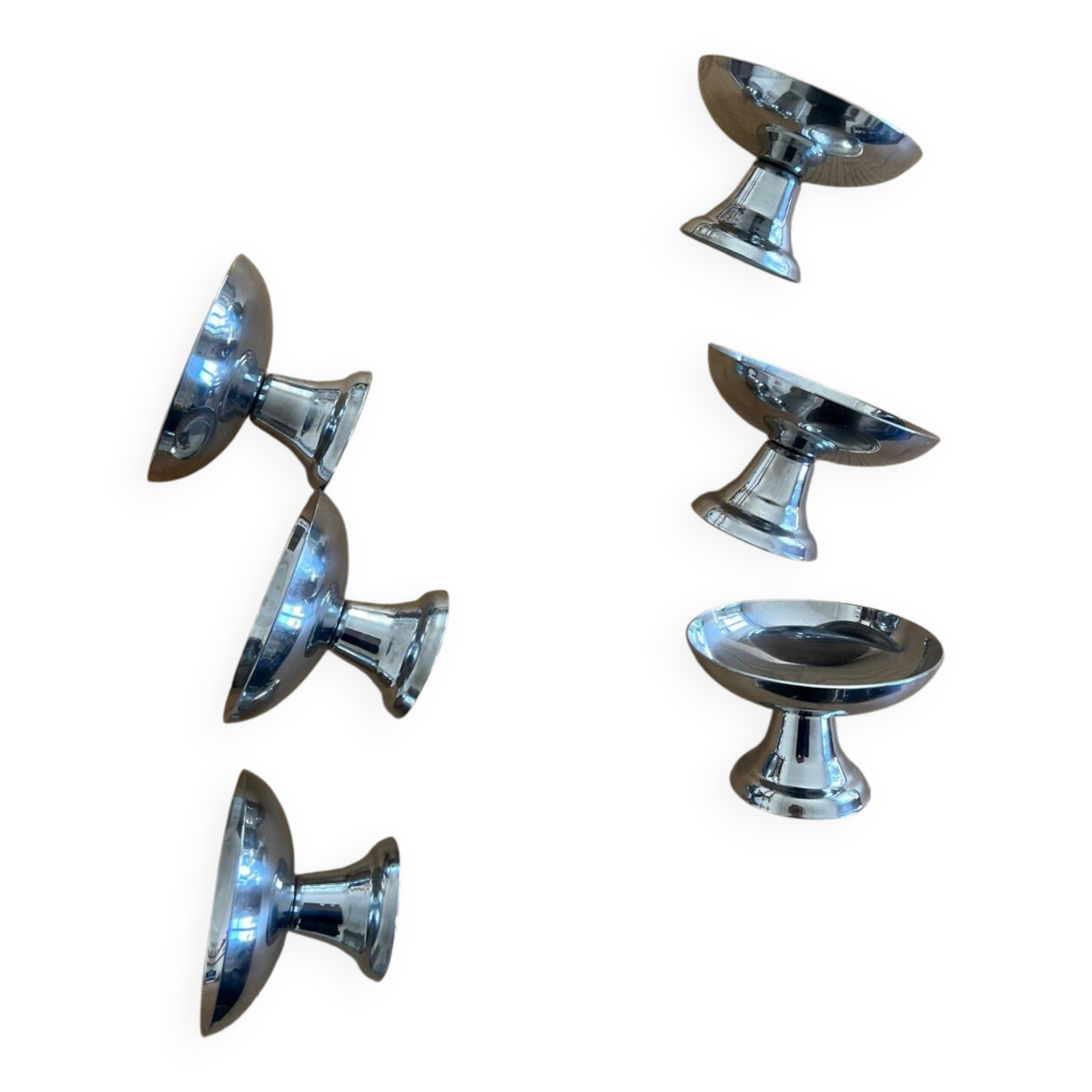 Set of 6 vintage stainless steel cups