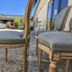 Set of 6 Louis XVI style chairs with antique patinated medallion