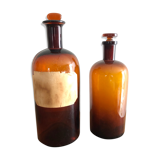 Anciens flacons de pharmacie verre brun