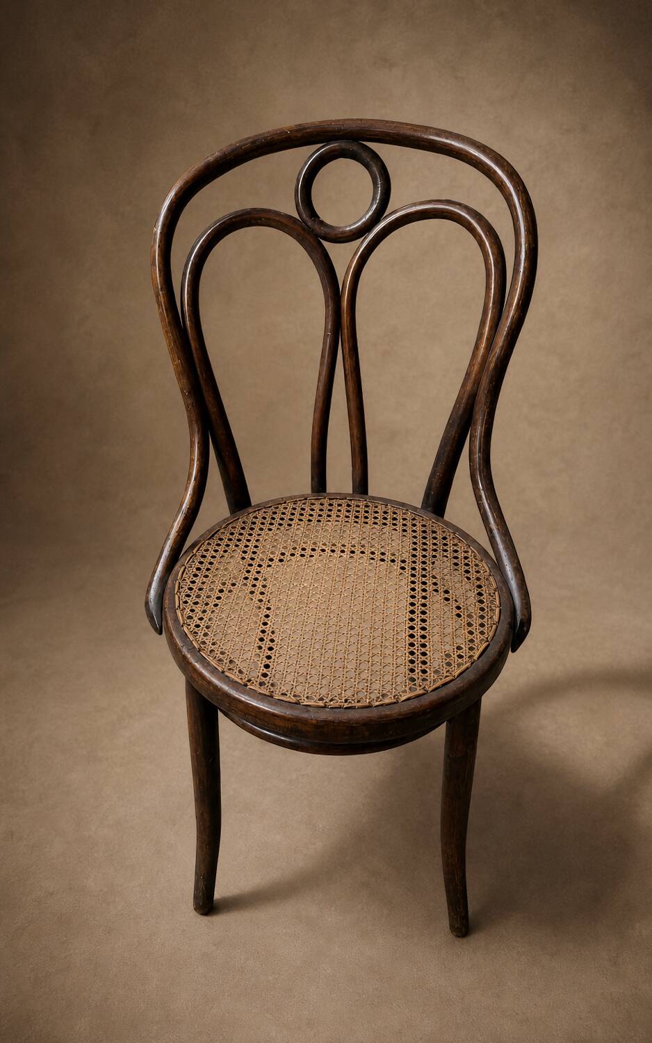 Viennese chair, bent beech with caning, circa 1930.