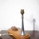 Art deco bedside lamp, table lamp, accent lamp, vintage lamp, wood and chrome lamp, 40'