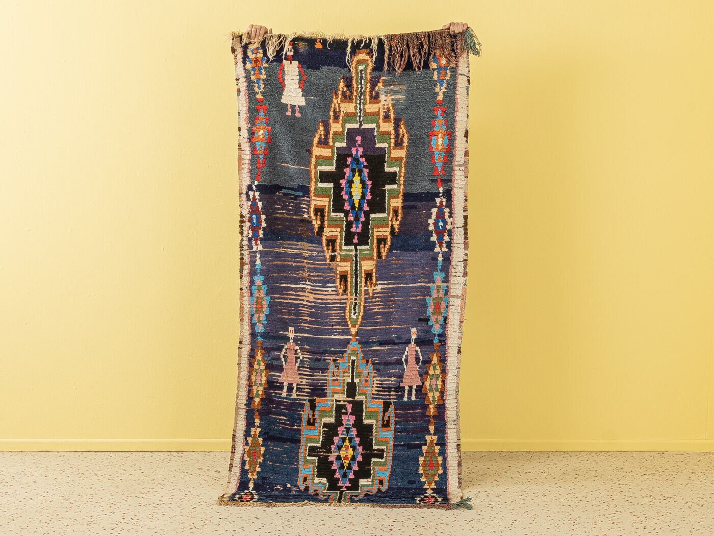Vintage azilal, berber rug, 97 x 223