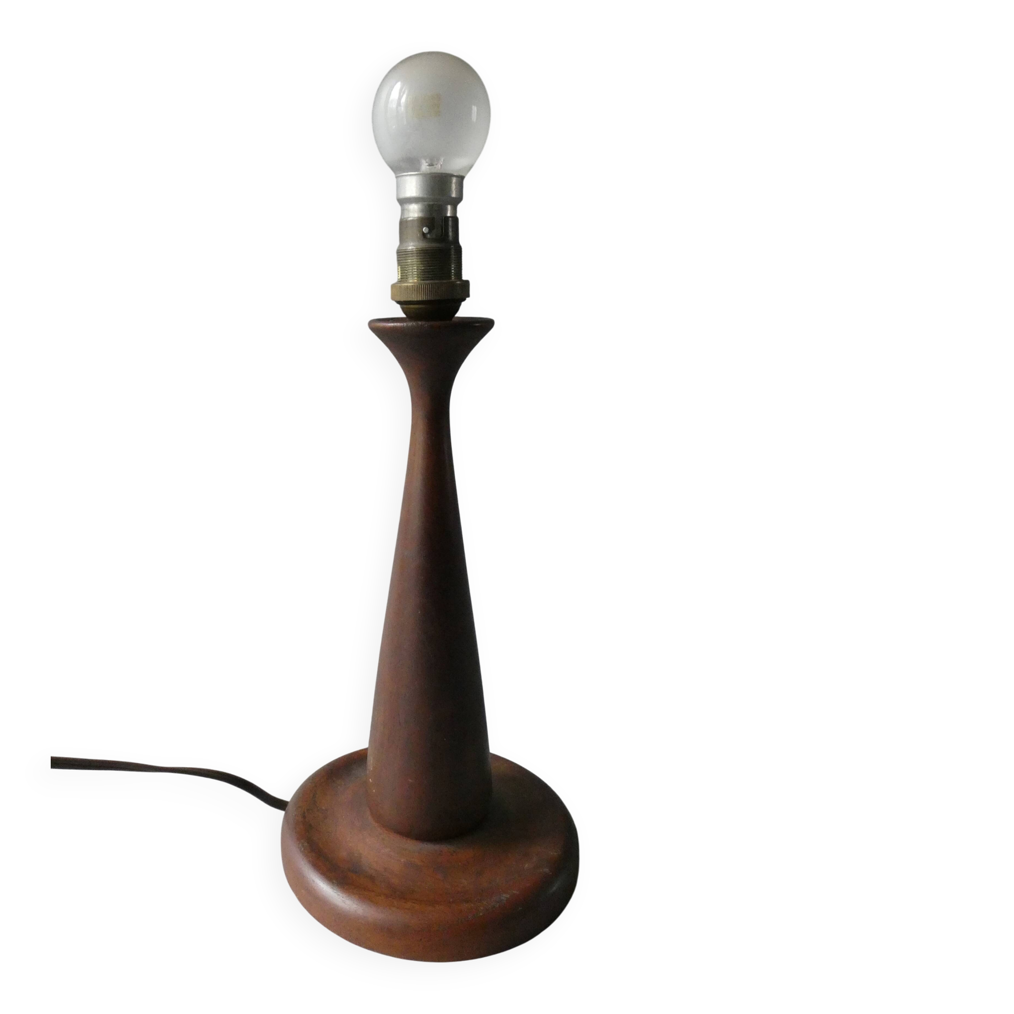 Scandinavian lamp in solid teak, around 1950.