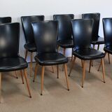 Suite of 8 baumann chairs, "essor" model – 1960s