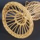 Porte chapeau osier vintage 70