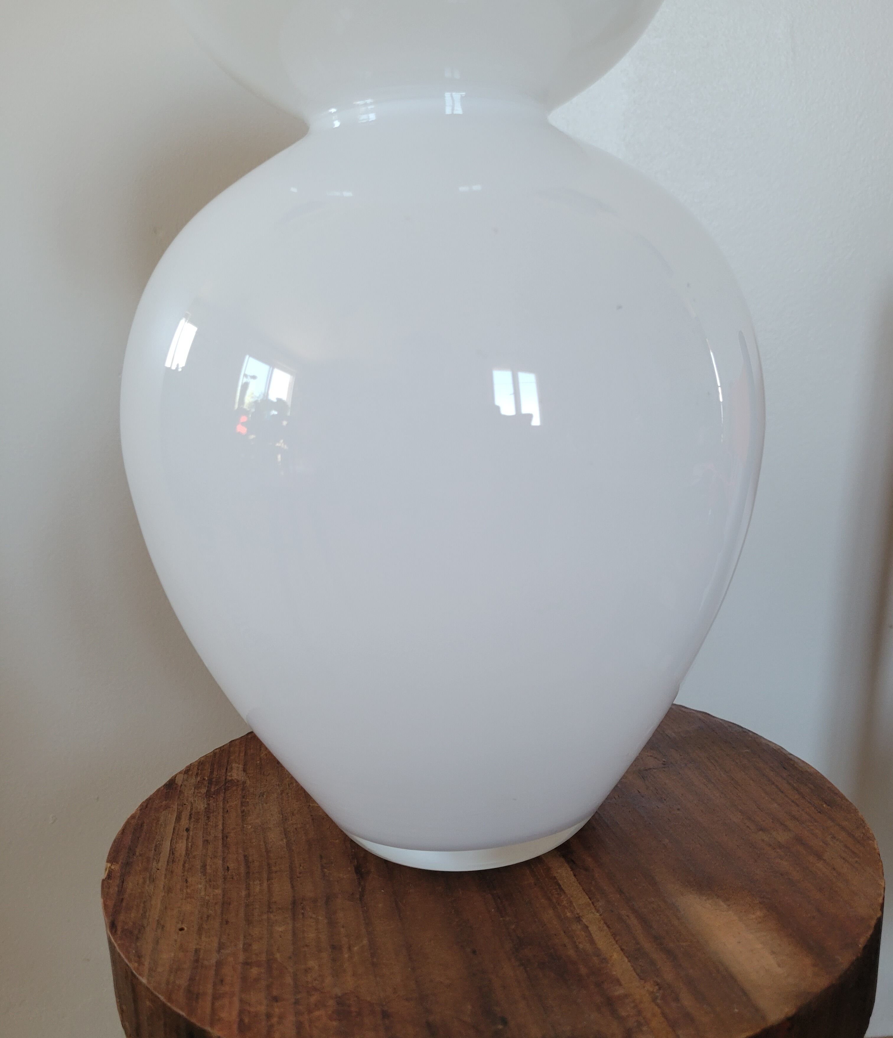 White opaline bubble vase