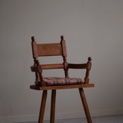 Handcrafted Tripod Armchairs in Oak, by a Danish Cabinetmaker, Folk Art, 1930s