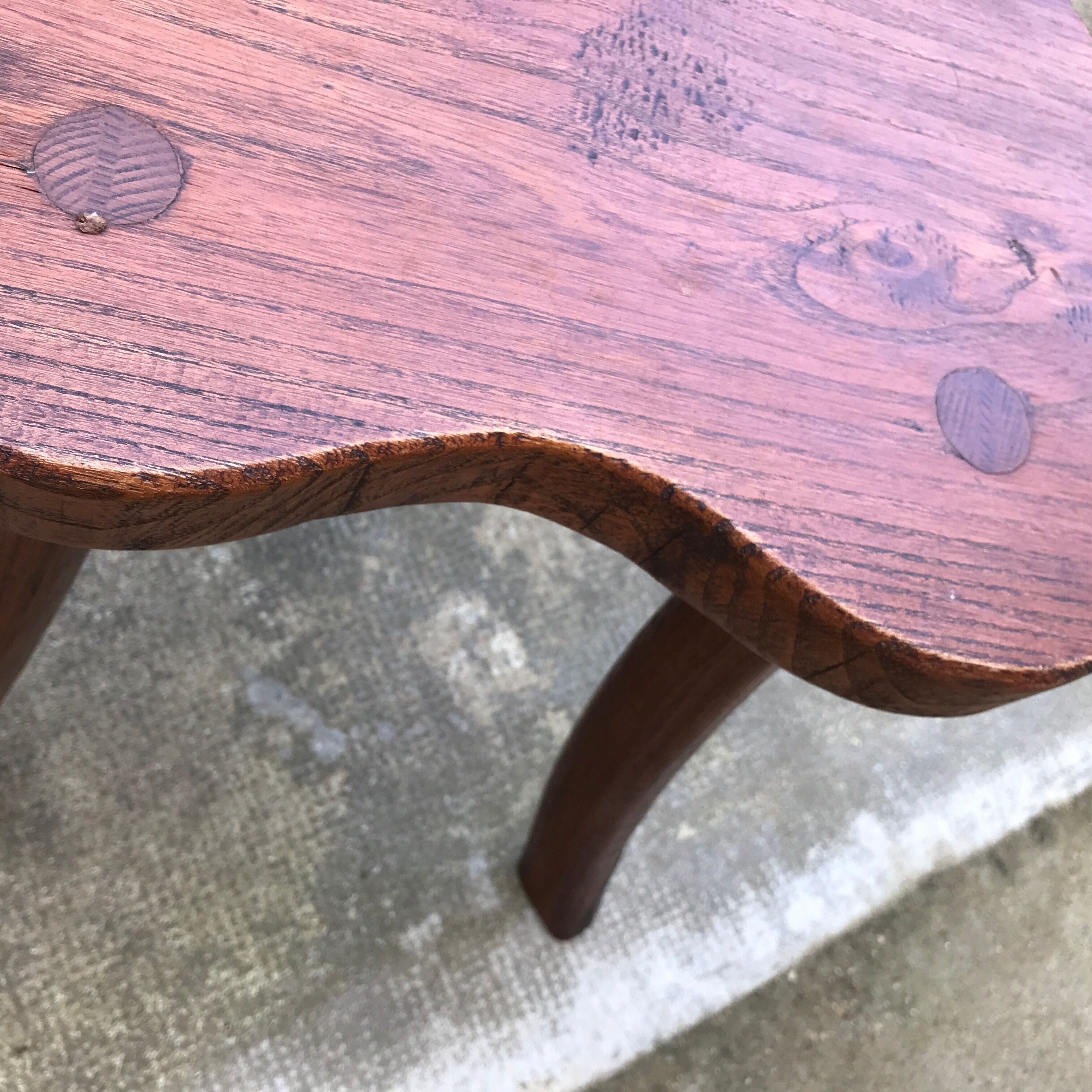 Brutalist tripod standing farm stool