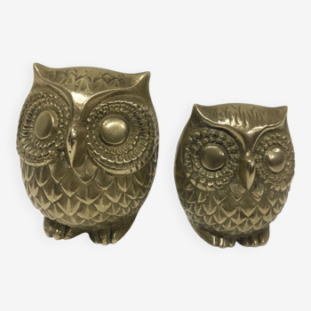 Brass owl duo