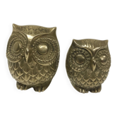 Duo hiboux en laiton