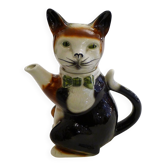 Grande théière zoomorphe Chat, en faïence anglaise vintage