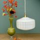 Suspension globe vintage en opaline blanche