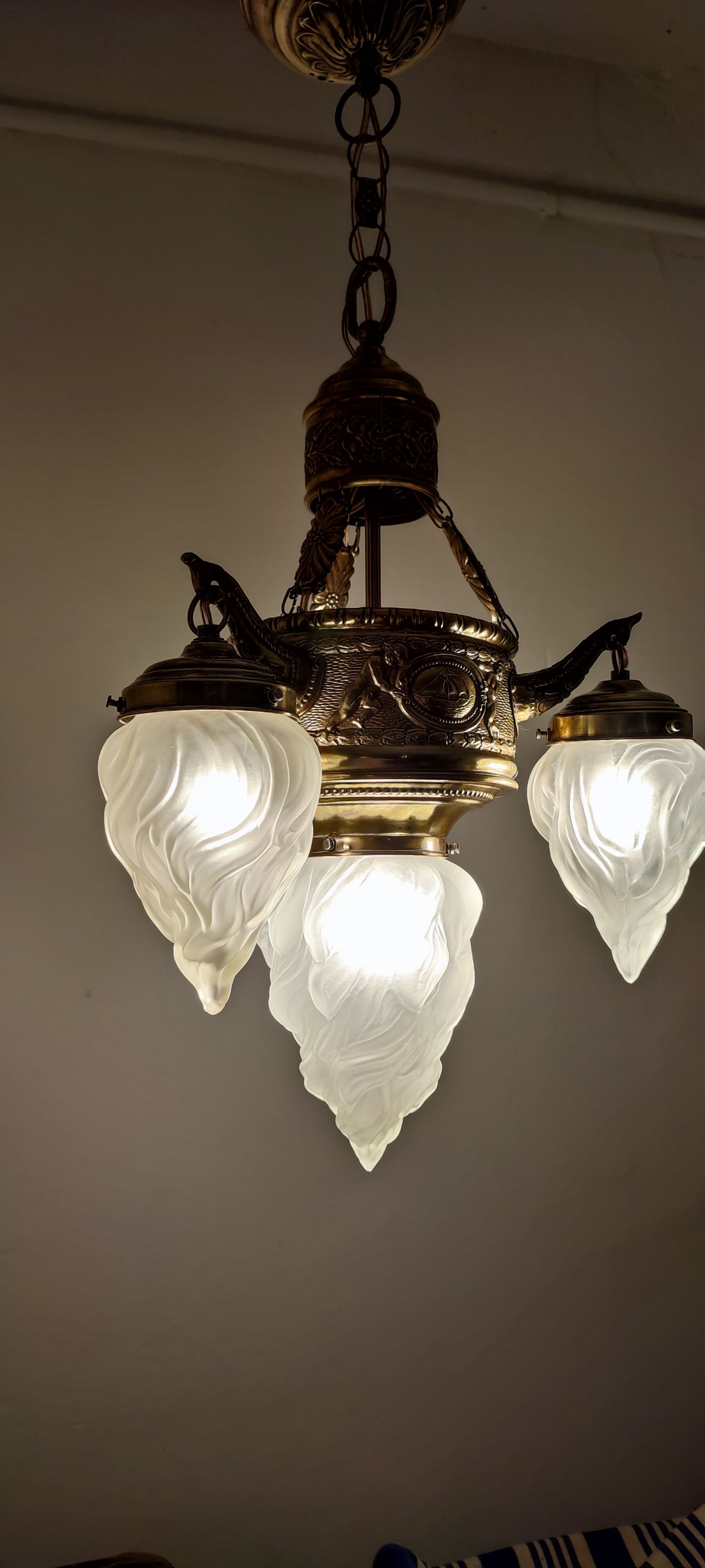 Ceiling lamp of Catalan Modernism. Barcelona Spain,1930s.