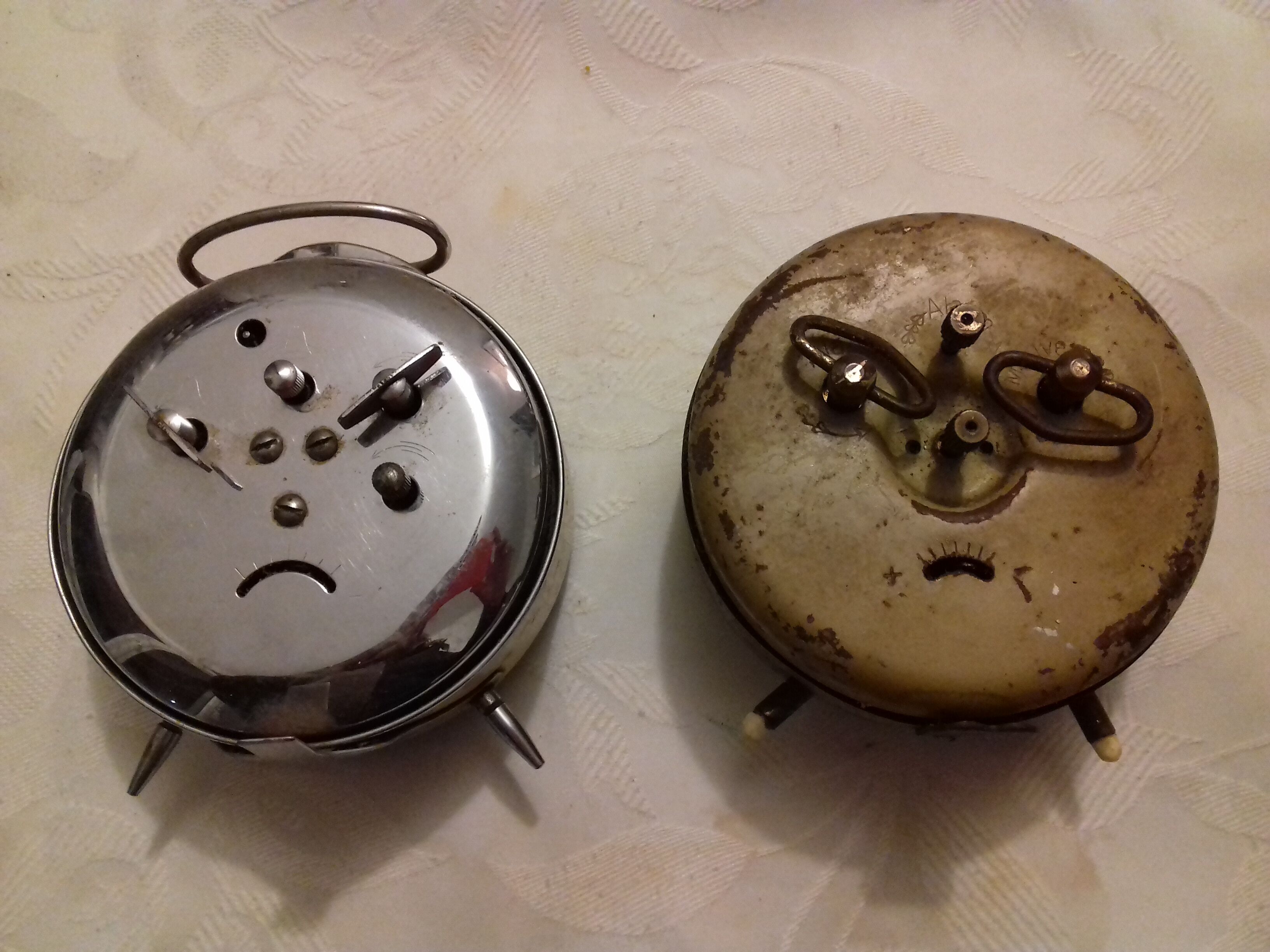 Vintage alarm clocks duo