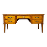 Vintage Grand Ash Prewar Desk with Brass Fillings, 1930s