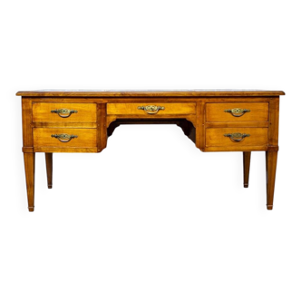Vintage Grand Ash Prewar Desk with Brass Fillings, 1930s