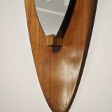 Oval teak mirror by Campo & Graffi, Italy 1950