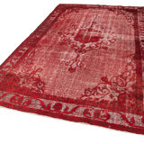 Handmade Bohemian Turkish 1970s 194 cm x 315 cm Red Carpet