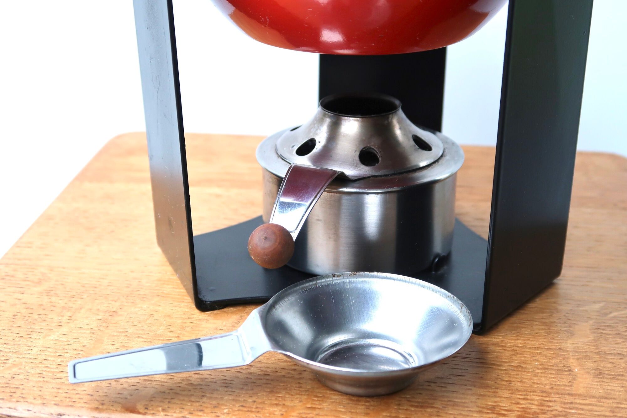 Aubeck fondue machine and forks, 70s