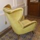 Danish wingback chair years 50-60 green armchair