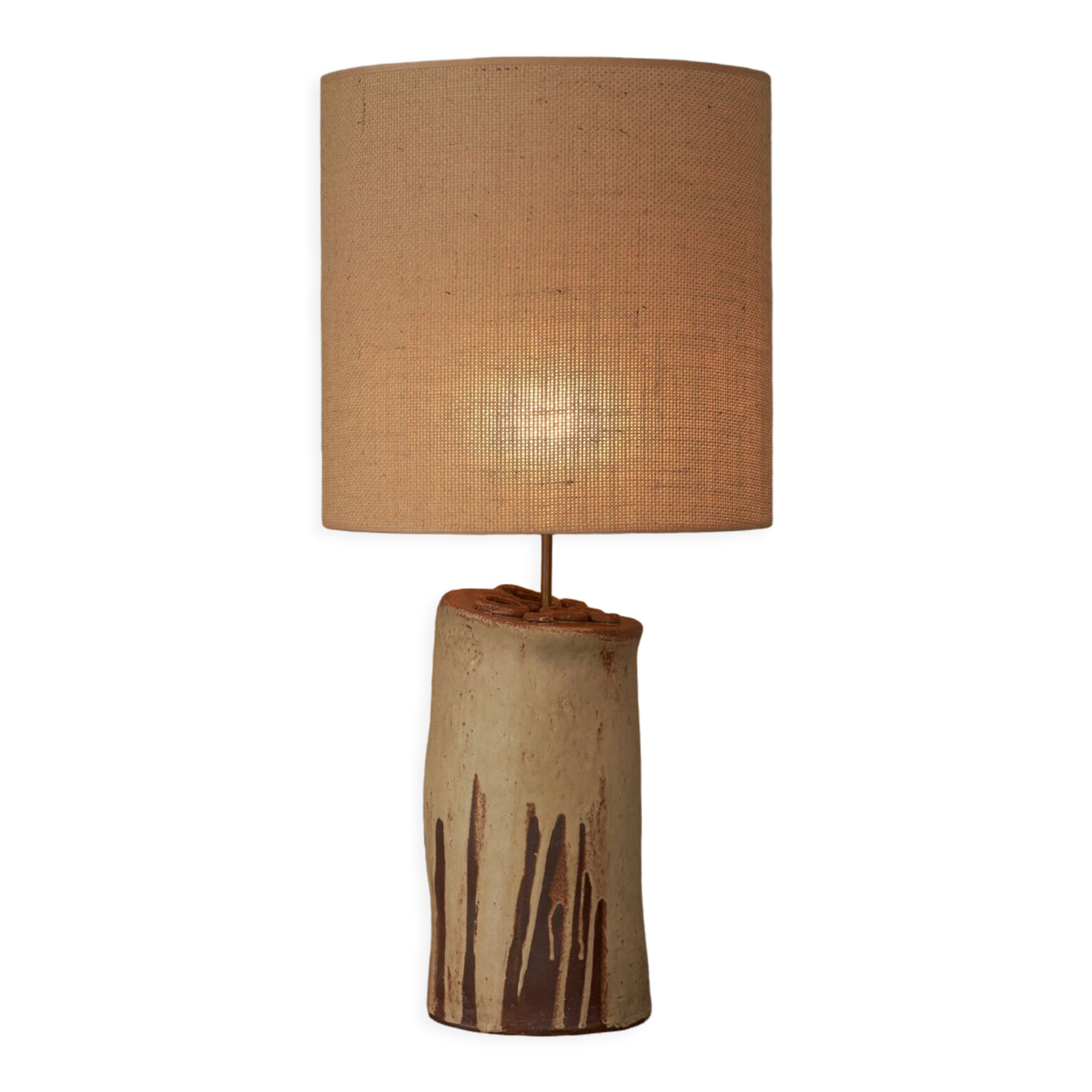 Handmade Danish ceramic table lamp from the 1970