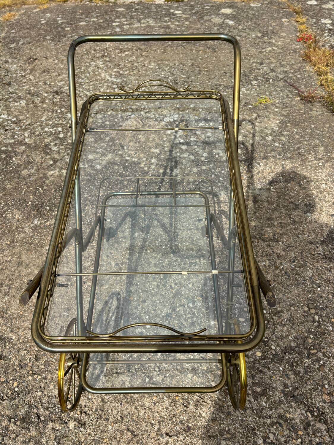 Vintage gold metal server