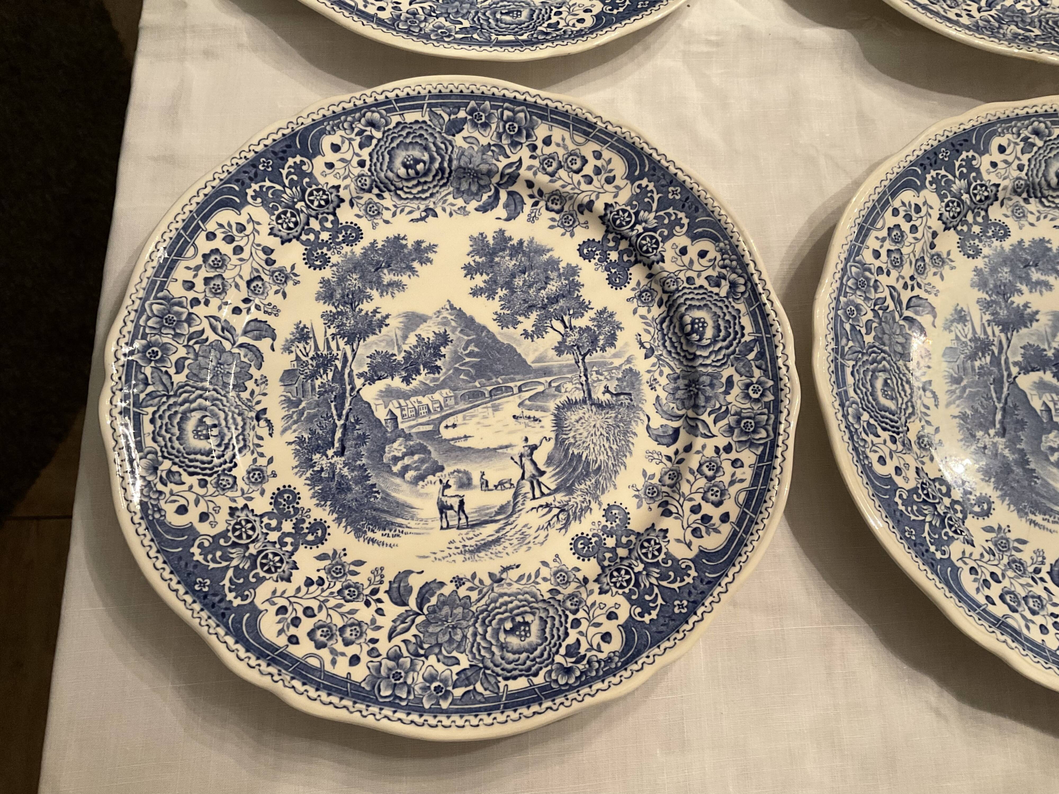 6 flat plates, Burgeland, Villeroy and boch