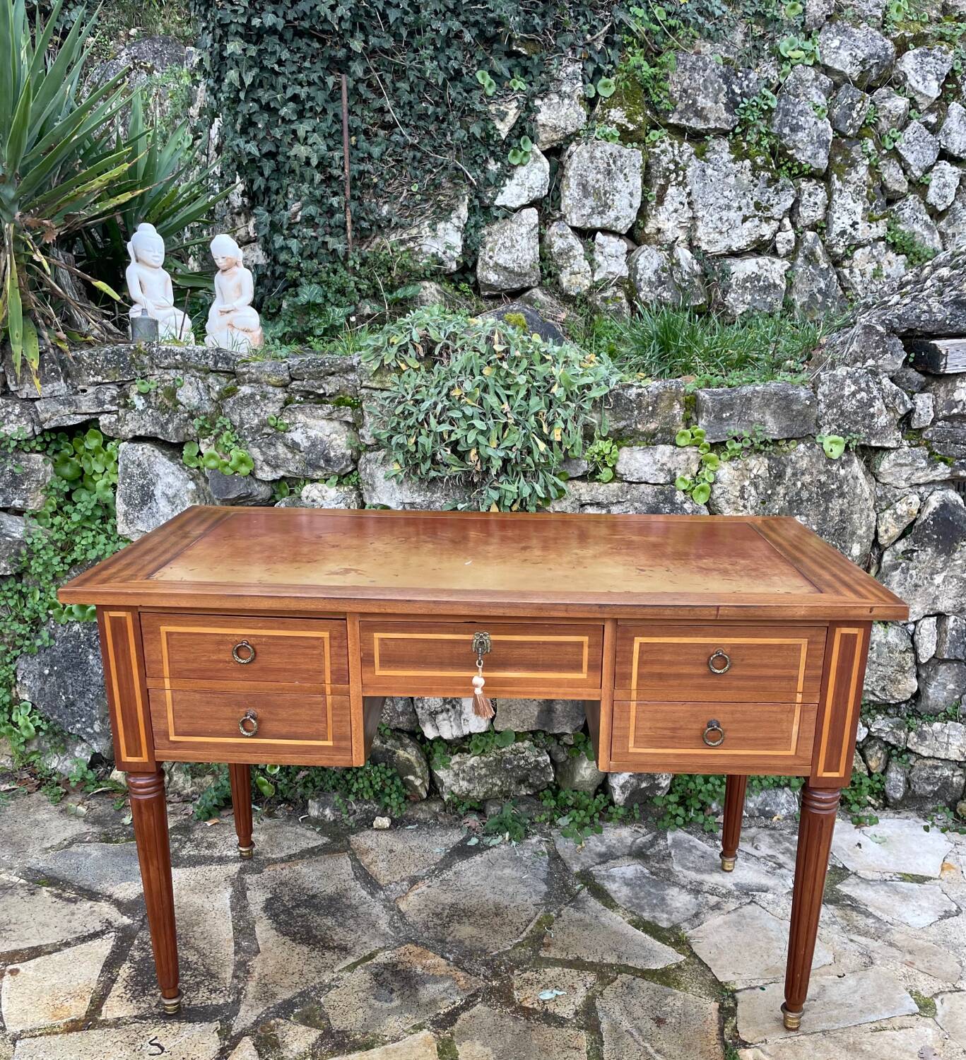 Louis XVI style wooden flat desk
