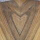 Walnut extendable round table after professional restoration. Art deco.